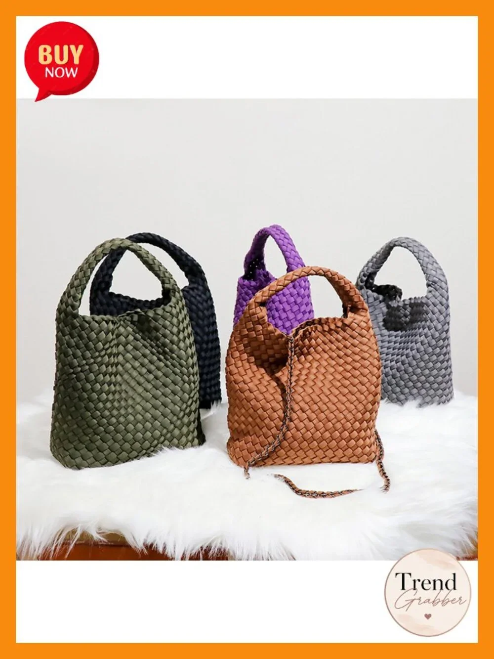 Women's Handwoven Neoprene Tote Crossbody Hobo Bag with Wallet